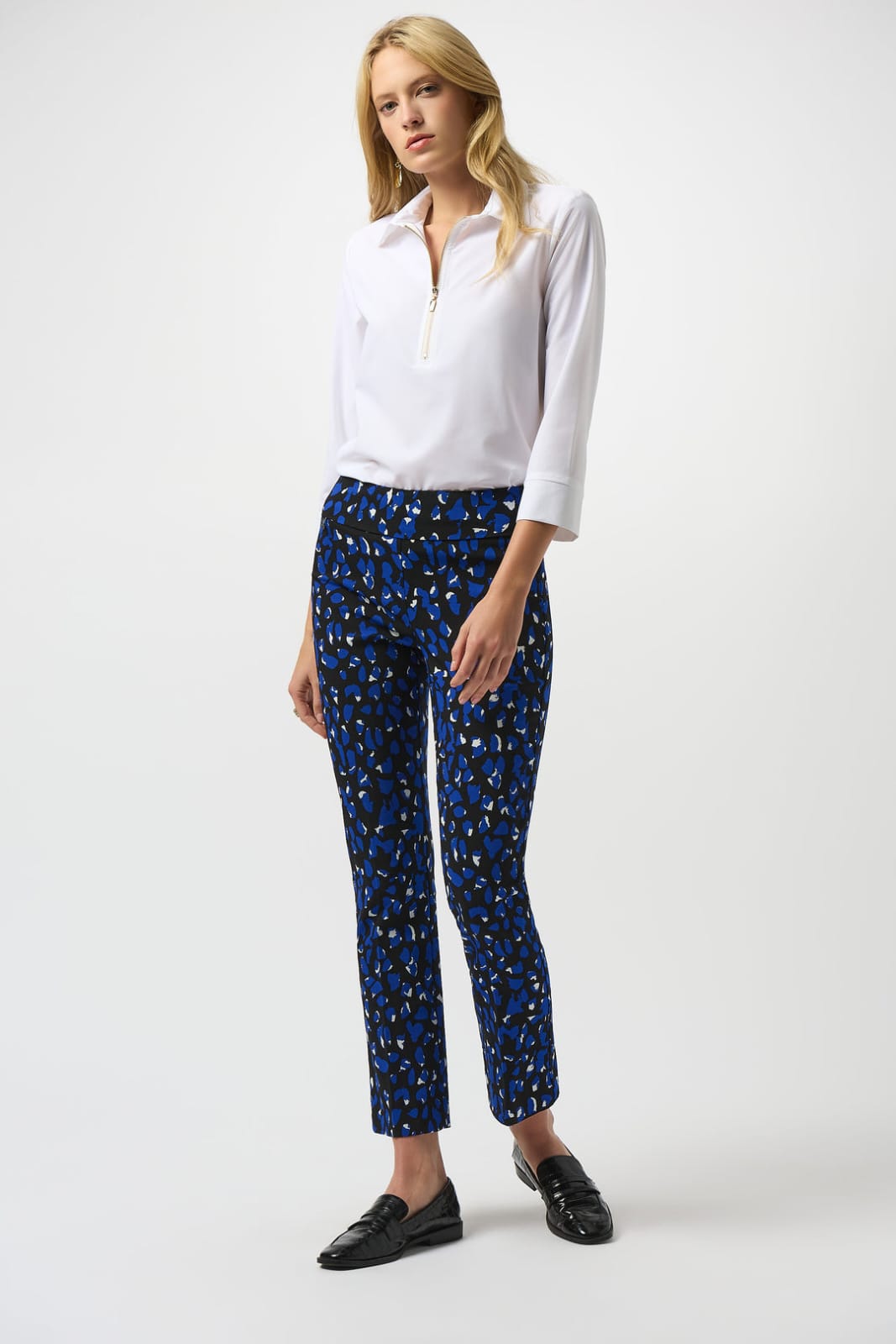 Blusa Zip-Up Blanca – Joseph Ribkoff 253026