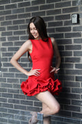 Vestido Rojo Mini con Volantes – Impacto y Sofisticación