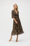 Vestido Midi Animal Print con Nudo Frontal Joseph Rubkoff - 252935
