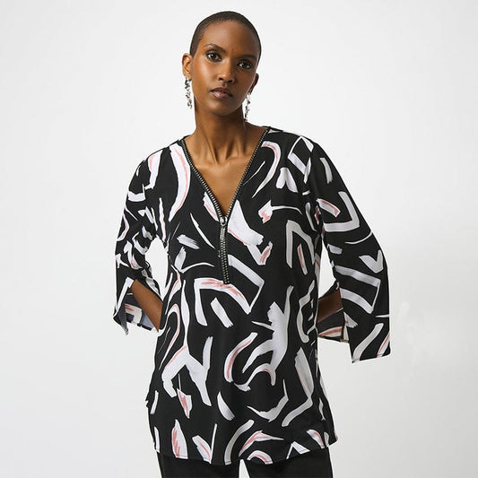 Blusa Abstract Zipper – Joseph Ribkoff 253224