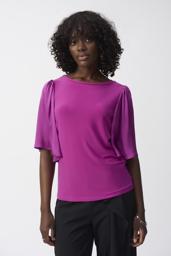 Blusa Fucsia con Mangas Drapeadas – Joseph Ribkoff 251167