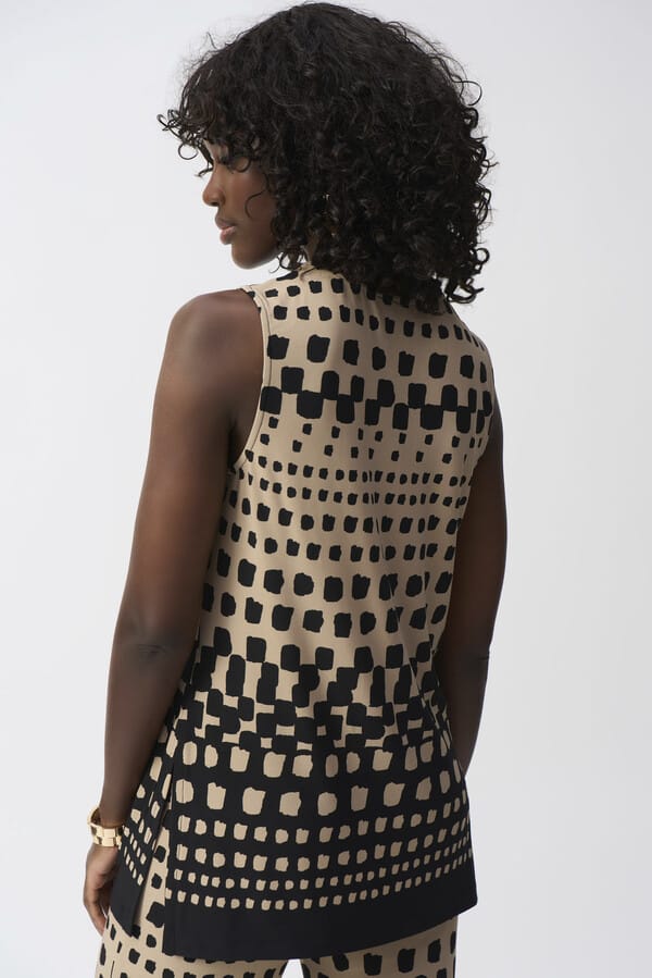 Blusa Sin Mangas Estampado Geométrico - Joseph Ribkoff 251193