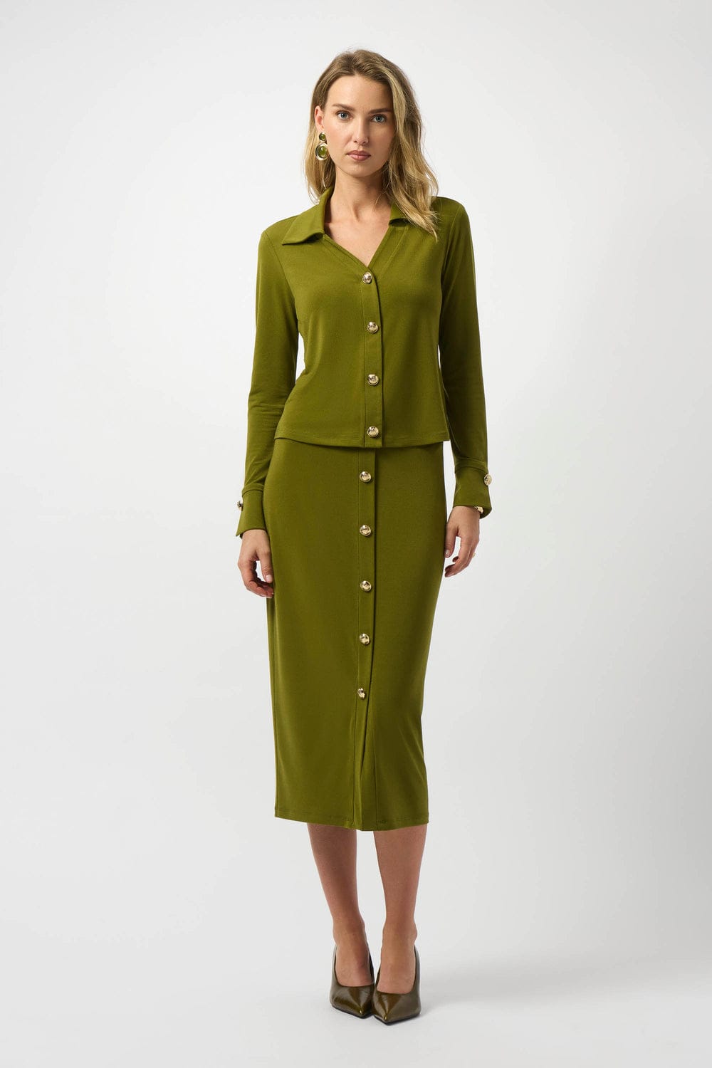 Falda Midi Olive Elegance – Joseph Ribkoff 253262