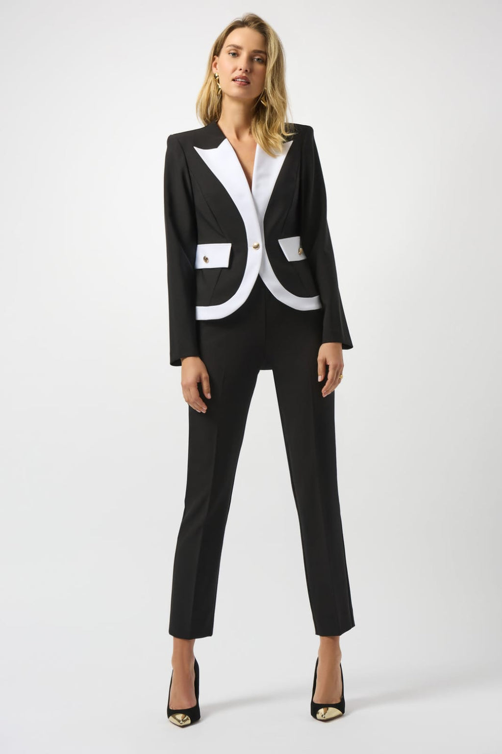 Blazer estructurado bicolor blanco y negro - Joseph Ribkoff 253143