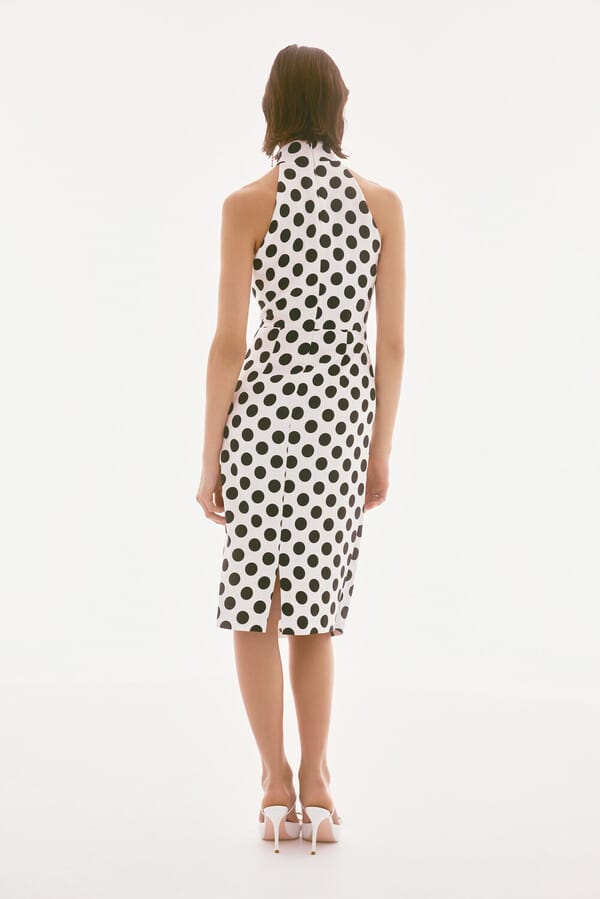 Vestido Midi Halter de Lunares Elegante Joseph Ribkoff - 251759