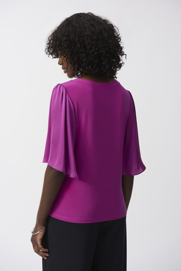 Blusa Fucsia con Mangas Drapeadas – Joseph Ribkoff 251167
