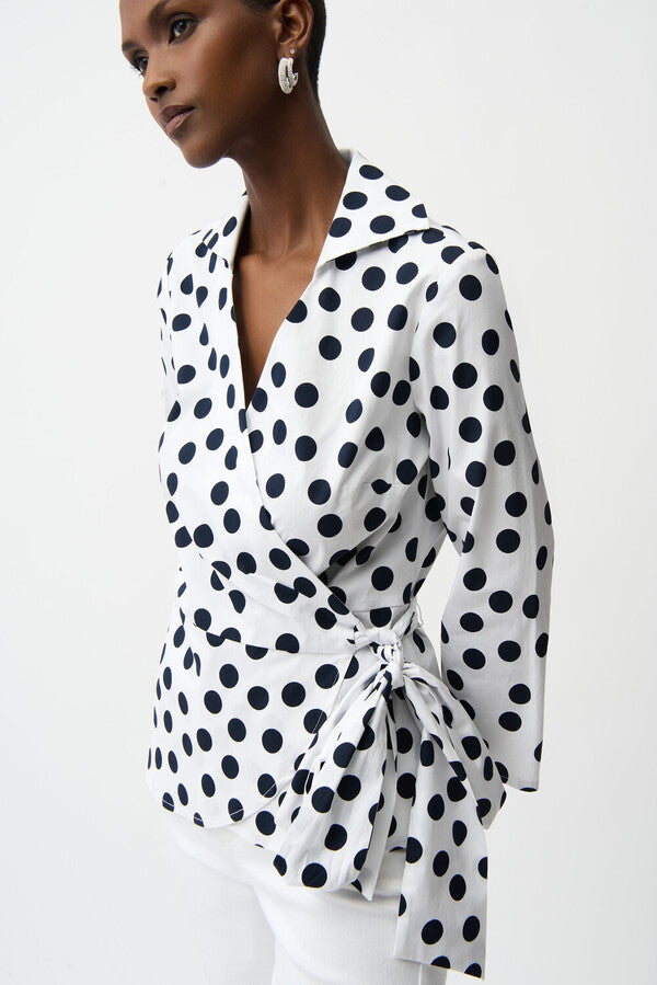 Blusa Cruzada Lunares - Joseph Ribkoff 261118