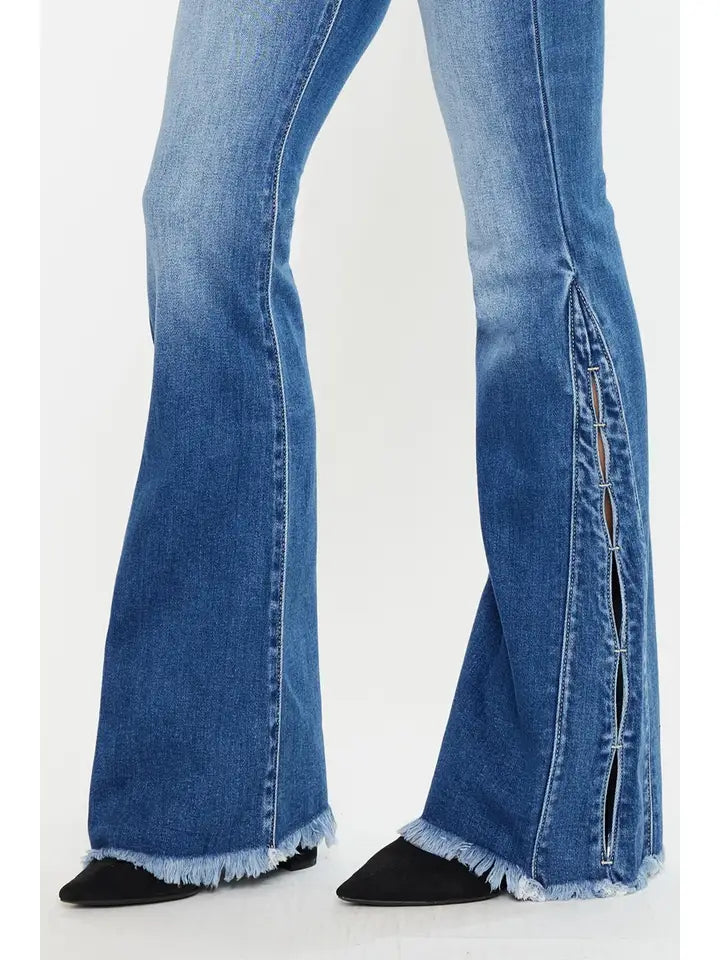 Jeans Acampanados con Aberturas Laterales - Kan Can KC9446M