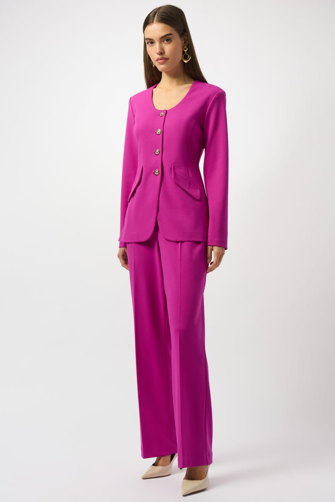 Blazer fucsia con botones dorados - Joseph Ribkoff 253208