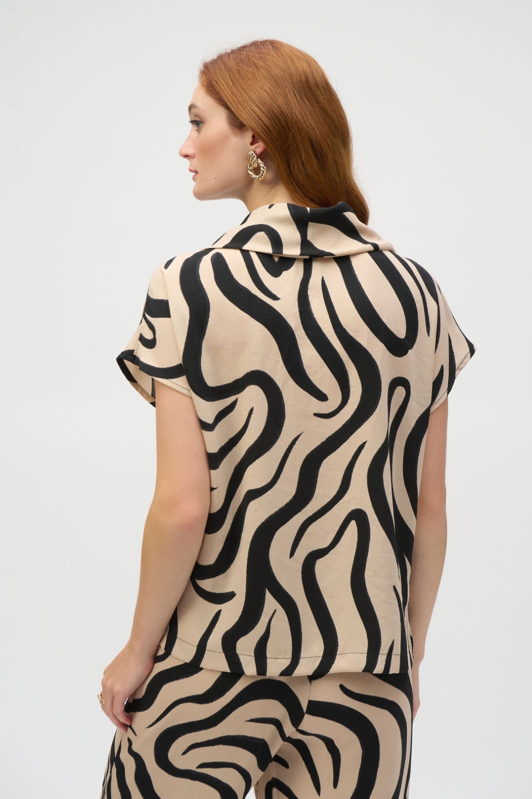 Blusa Cowl Abstract Beige – Joseph Ribkoff 252212