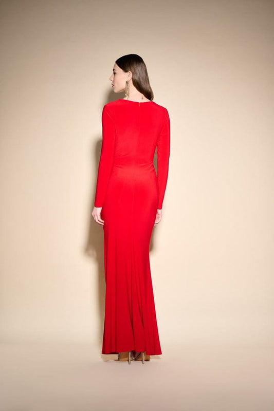 Vestido Largo Draped Rojo Escarlata - 233752