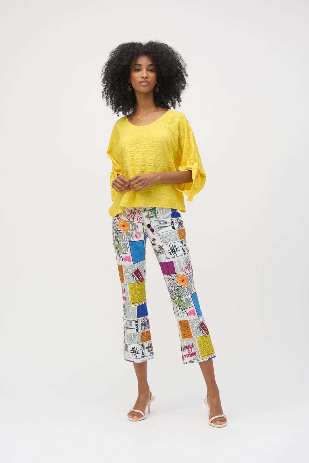Blusa Amarilla con Lazo en Mangas – Joseph Ribkoff 252129