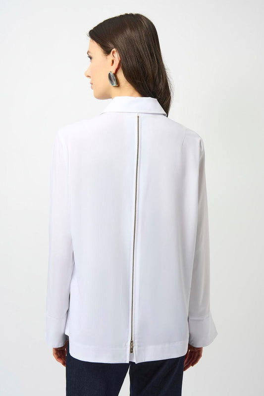 Blusa Oversize de Botones – Elegancia Versátil en Azul, Blanco y Negro 253923