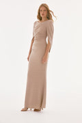 Vestido Largo Brillante con Mangas Drapadas Joseph Ribkoff - 251703