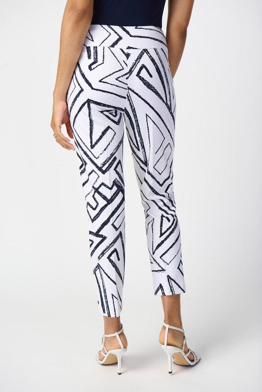 Pantalón Abstract White &amp; Navy – Joseph Ribkoff 241271