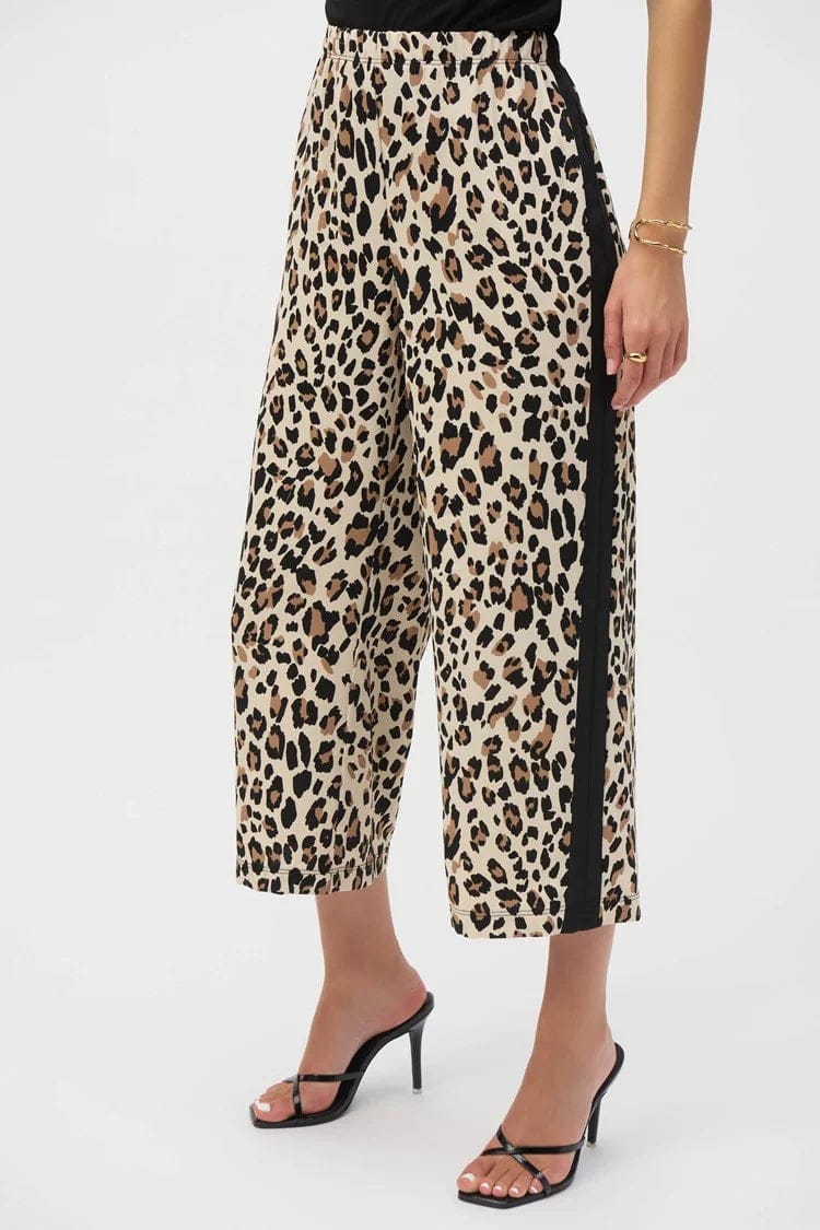 Pantalón Culotte Animal Print con Franjas Laterales - Joseph Ribkoff 252235