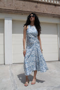 Vestido Midi Estampado con Drapeado Lateral - MC26902
