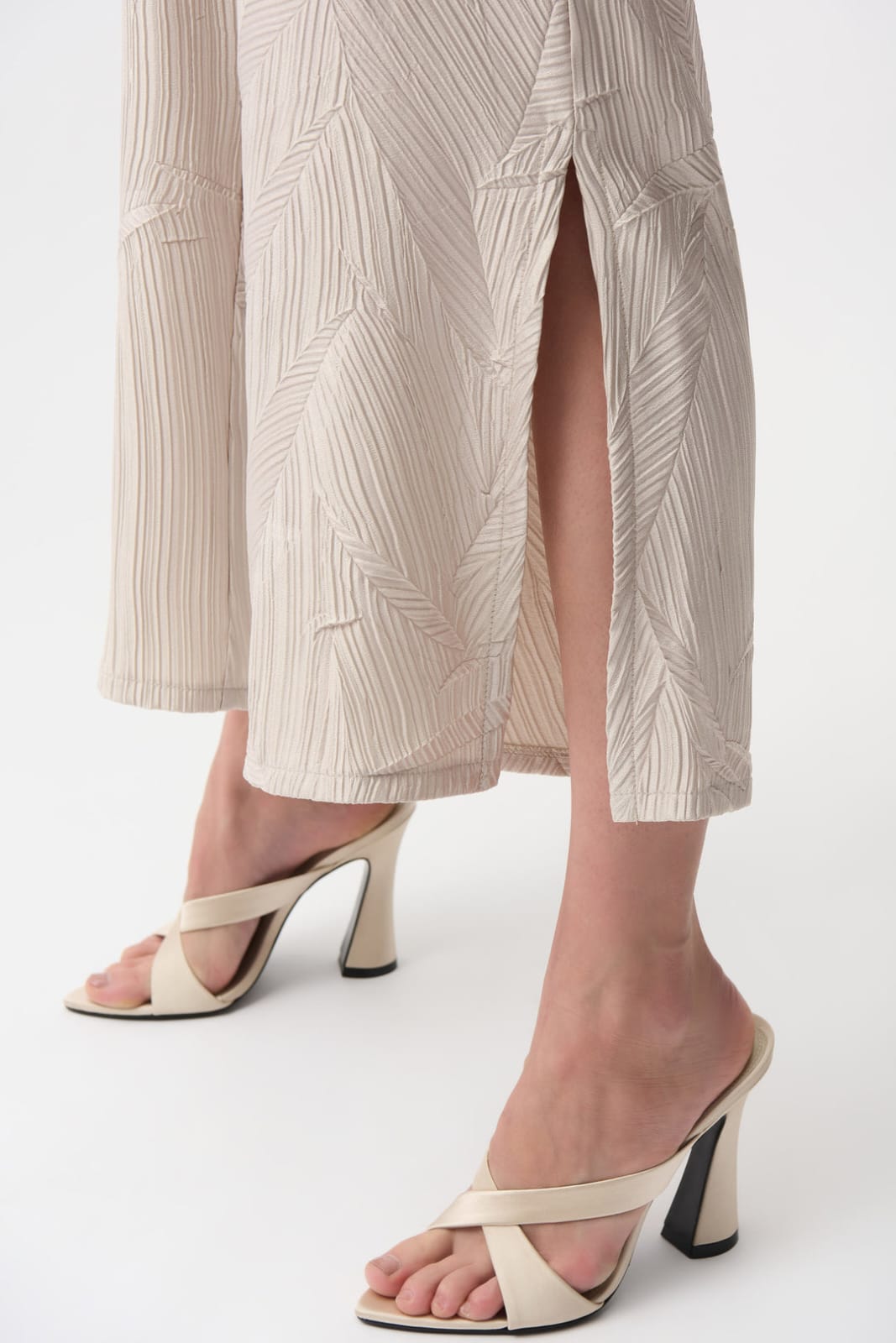 Pantalón Palazzo Beige Texturizado - Joseph Ribkoff 261161