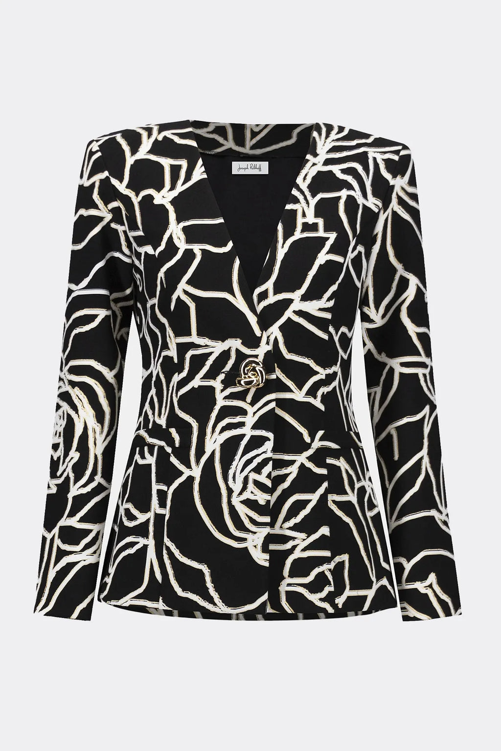 Blazer Negro con Estampado Foil – Elegancia Artística 253781