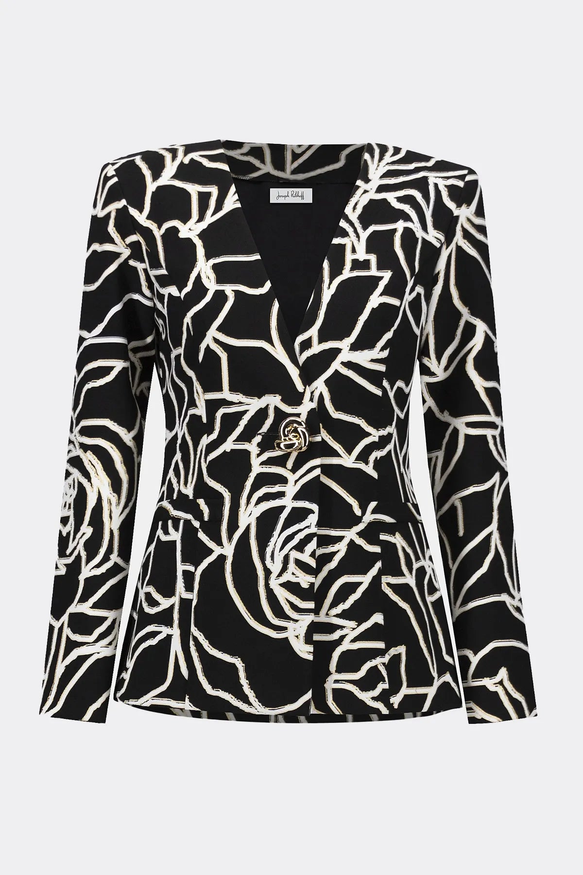 Blazer Negro con Estampado Foil – Elegancia Artística 253781