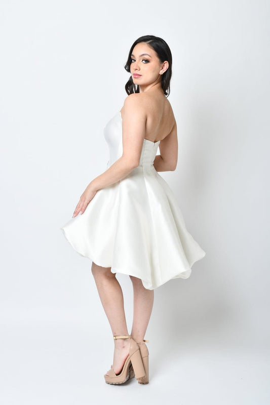 Vestido Strapless Blanco Fit & Flare-Dress03