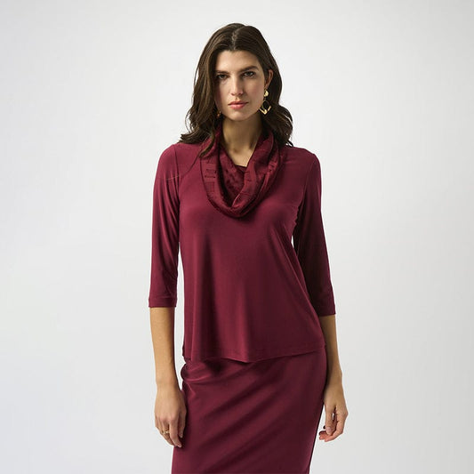 Blusa Burgundy Cowl Neck – Joseph Ribkoff 253211