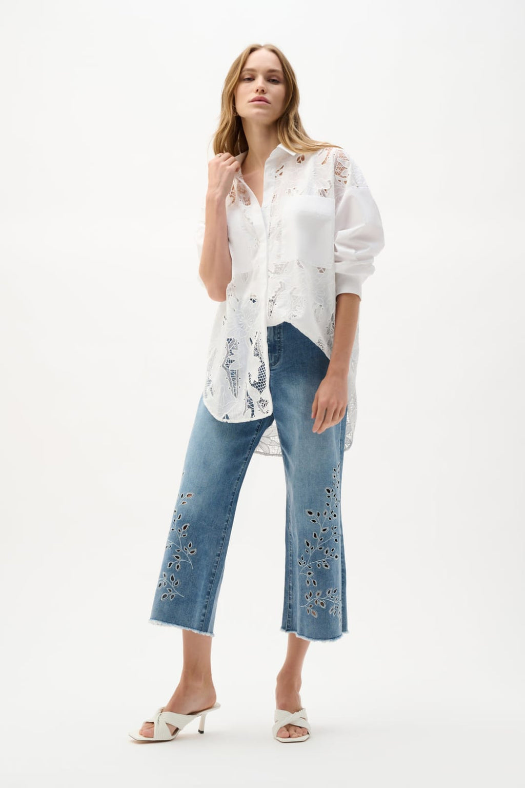Blusa Blanca con Encaje – Joseph Ribkoff 262952