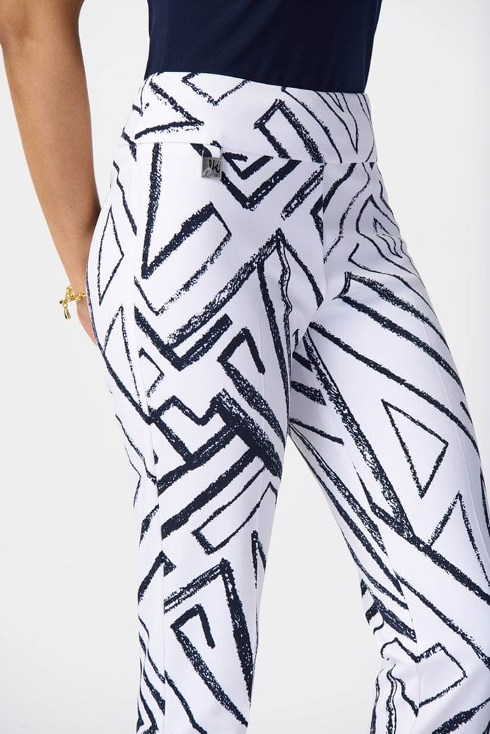 Pantalón Abstract White &amp; Navy – Joseph Ribkoff 241271