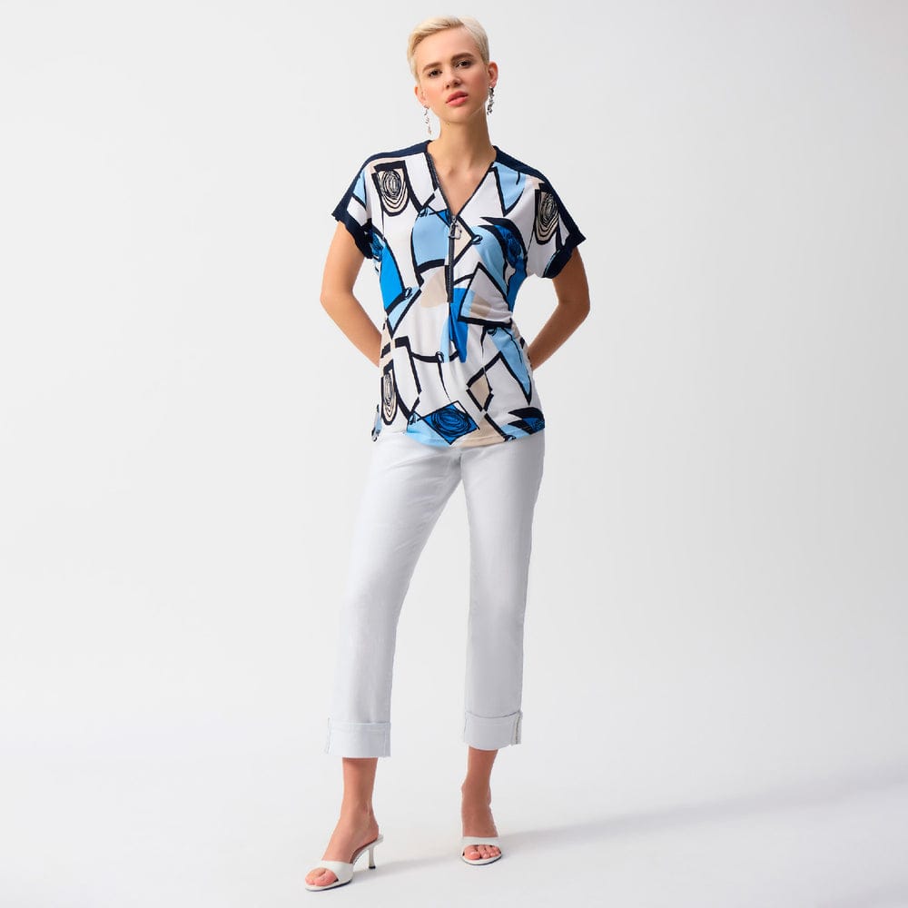 Blusa Estampada con Cremallera- Joseph Ribkoff 251246