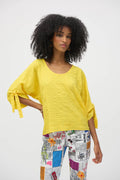 Blusa Amarilla con Lazo en Mangas – Joseph Ribkoff 252129