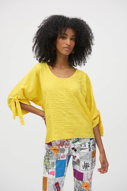 Blusa Amarilla con Lazo en Mangas – Joseph Ribkoff 252129