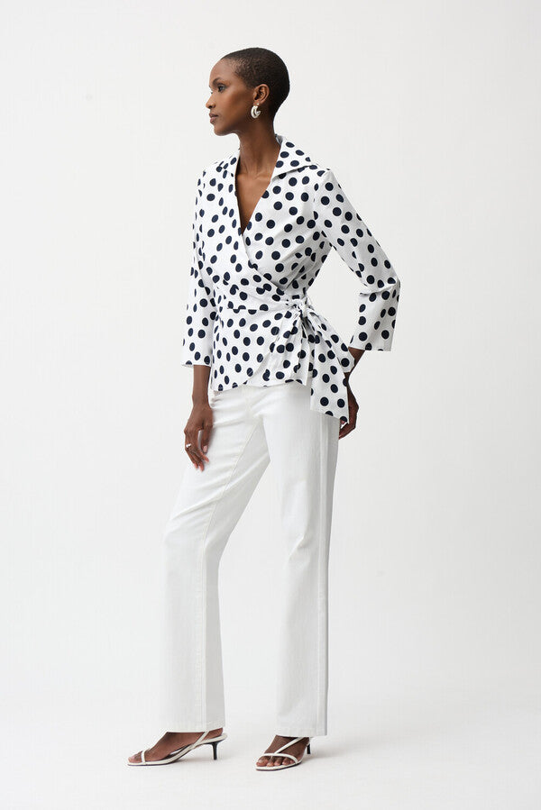 Blusa Cruzada Lunares - Joseph Ribkoff 261118
