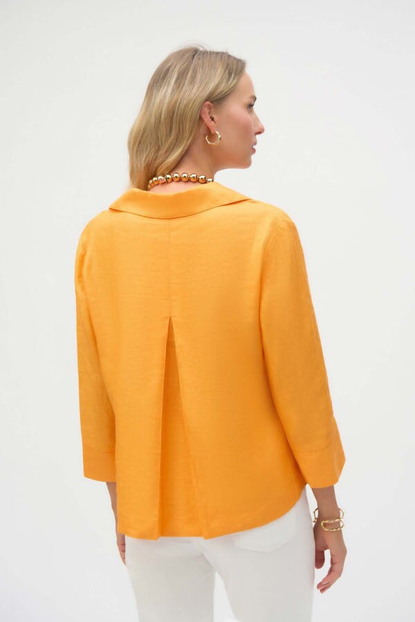 Blusa Naranja de Lino con Cuello Camisero – Joseph Ribkoff 252933