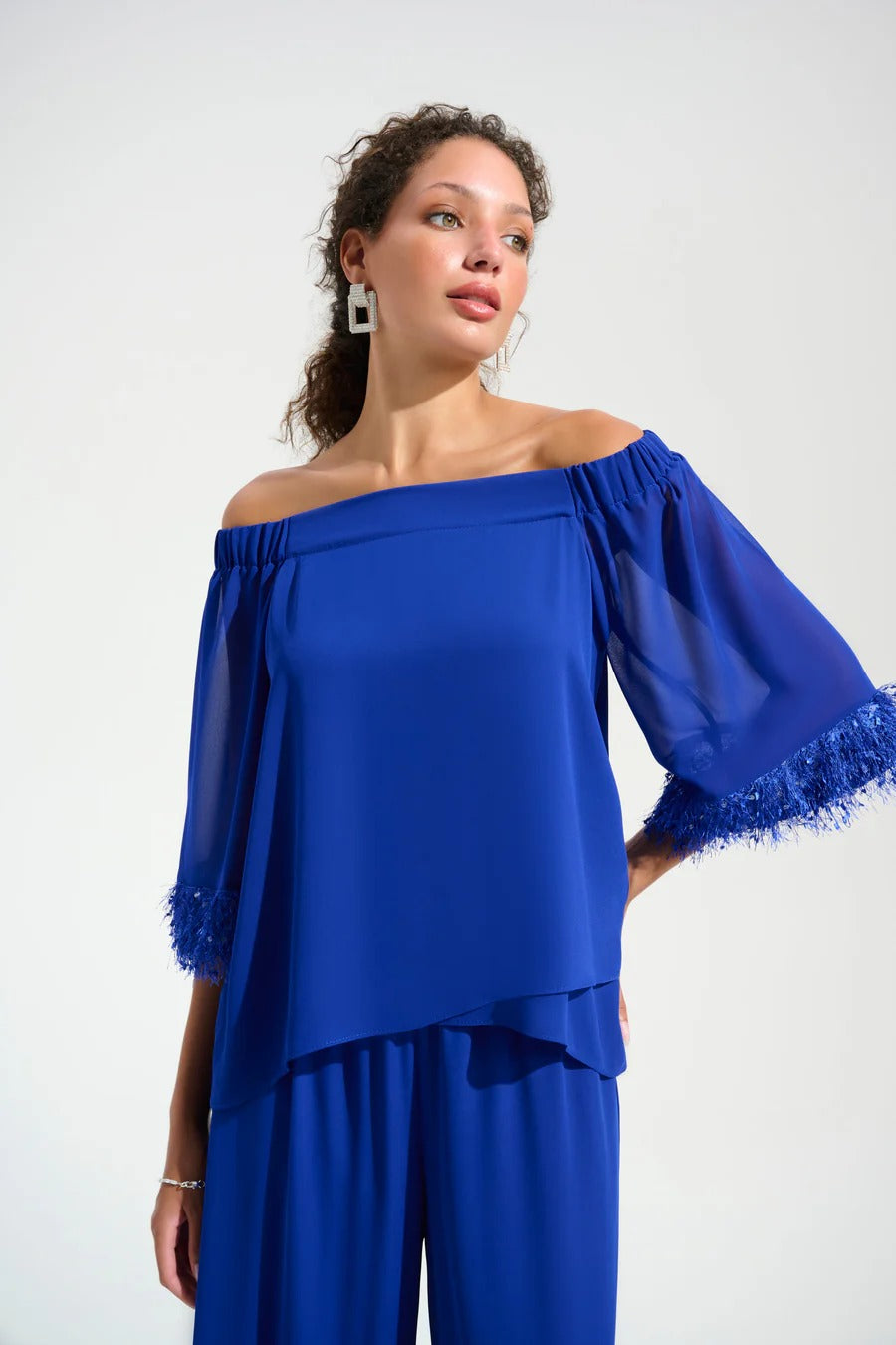 Blusa Off Shoulder Azul Rey – Joseph Ribkoff 261717