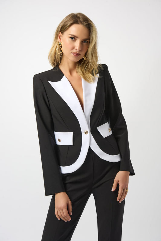 Blazer estructurado bicolor blanco y negro - Joseph Ribkoff 253143