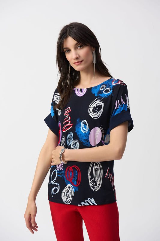 Blusa Abstract Prints - Joseph Ribkoff 251132