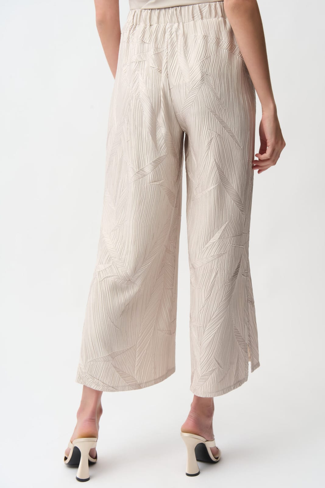 Pantalón Palazzo Beige Texturizado - Joseph Ribkoff 261161