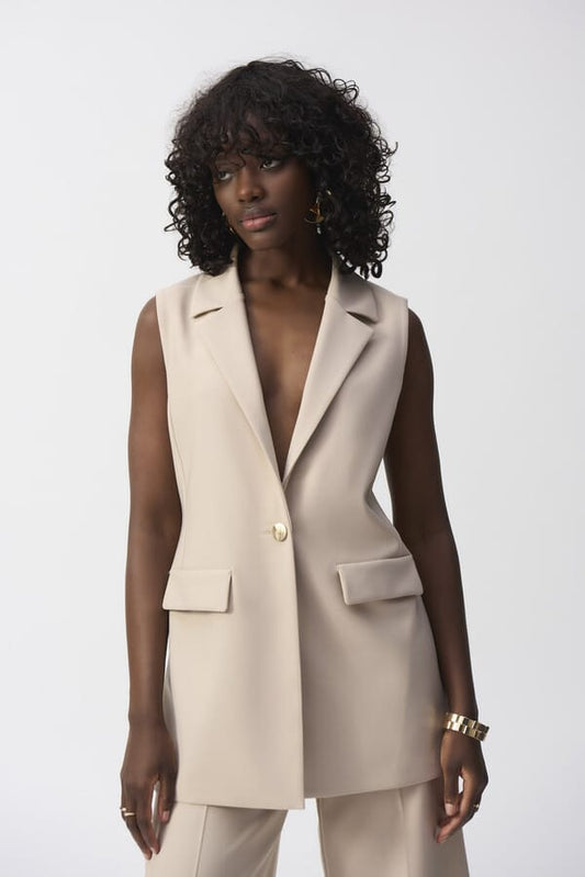 Blazer Largo sin Mangas en Beige - Joseph Ribkoff 251264
