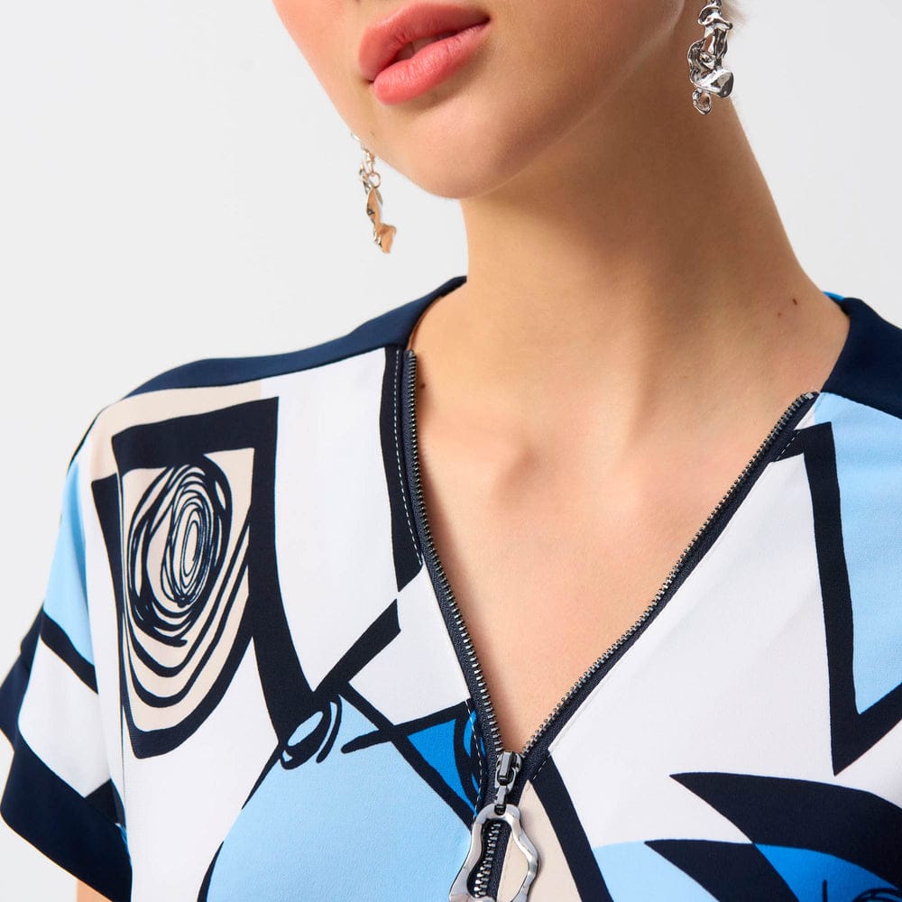 Blusa Estampada con Cremallera- Joseph Ribkoff 251246