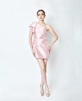 Vestido Rosa Satinado One Shoulder-01Dress
