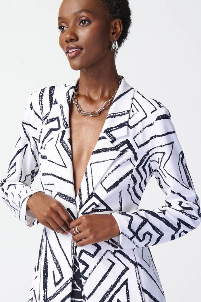 Saco Abstract White & Navy – Joseph Ribkoff 241034