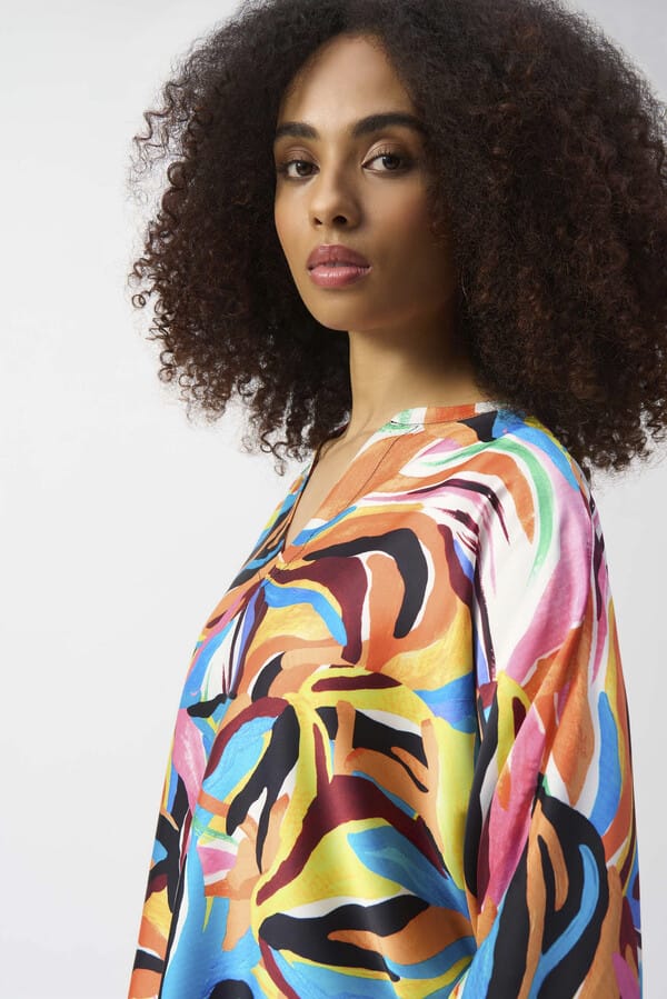 Blusa Estampada de Manga Larga con Cuello en V - Joseph Ribkoff 251122