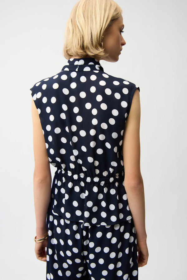 Blusa Cruzada Lunares Azul Marino – Joseph Ribkoff 261250