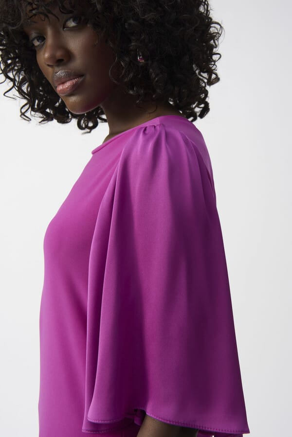 Blusa Fucsia con Mangas Drapeadas – Joseph Ribkoff 251167