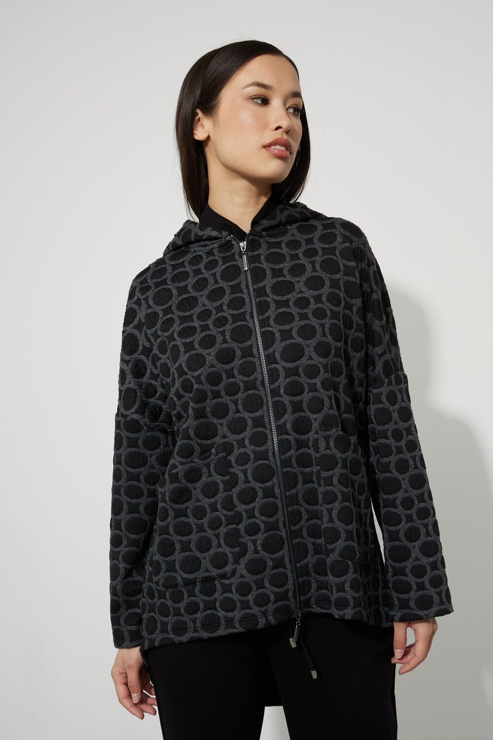 Sudadera Hoodie Black Circles – Joseph Ribkoff 223002