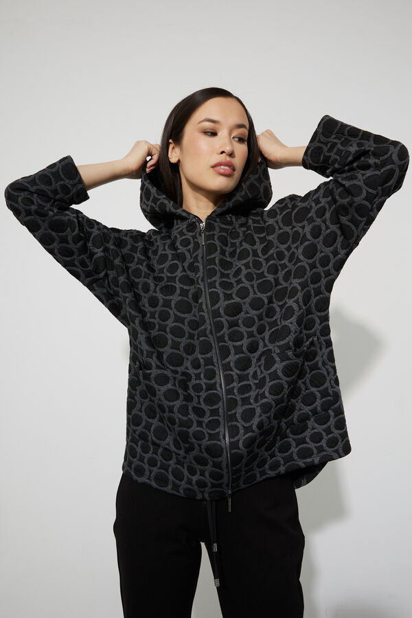 Sudadera Hoodie Black Circles – Joseph Ribkoff 223002
