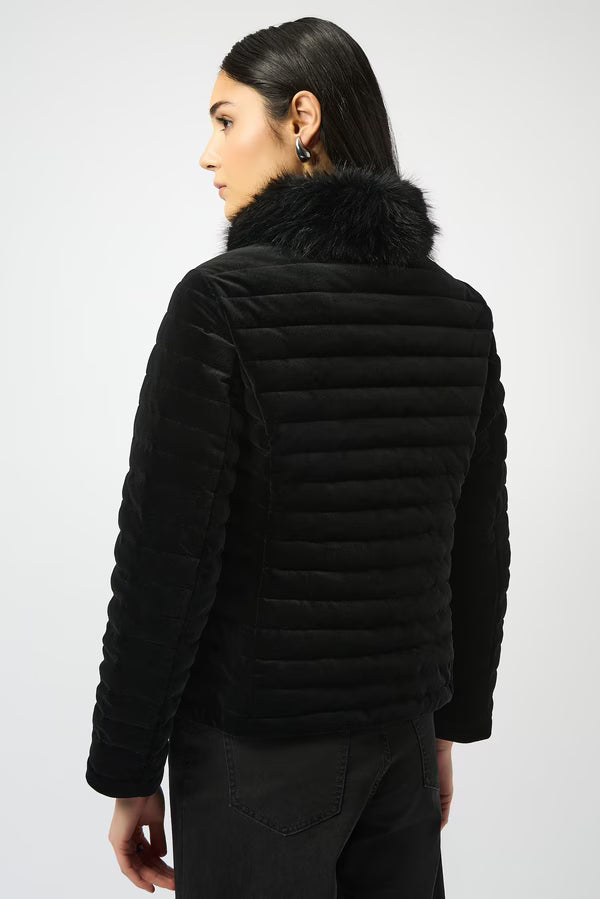 Chaqueta Acolchada Black con Cuello de Pelo – Joseph Ribkoff 253928