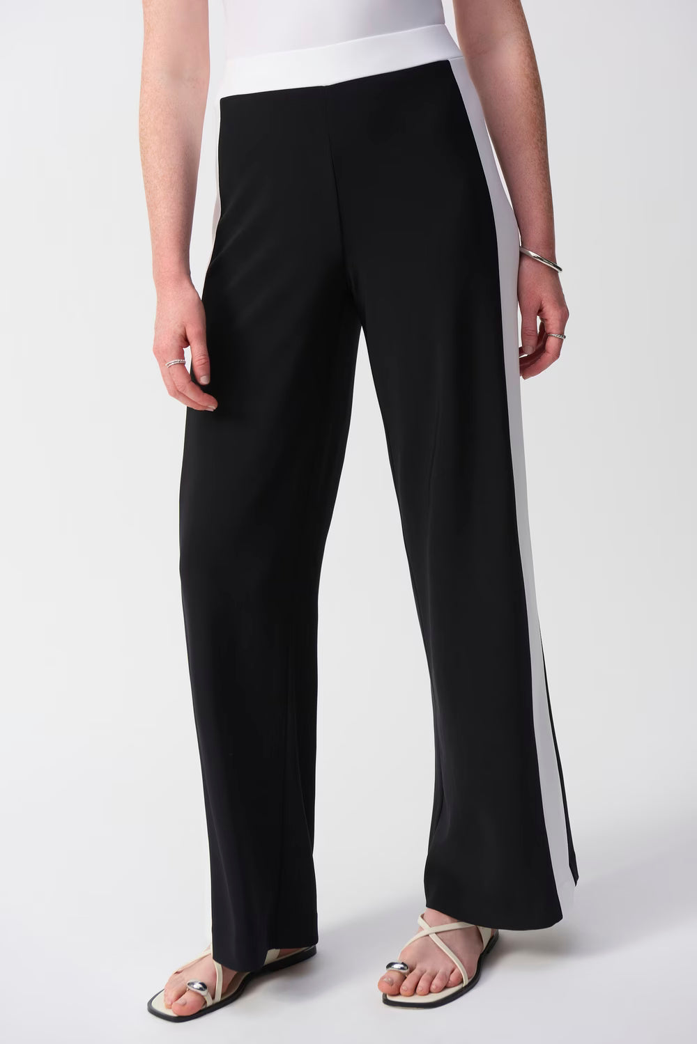Pantalón Wide Leg Negro con Contraste – Joseph Ribkoff 251059