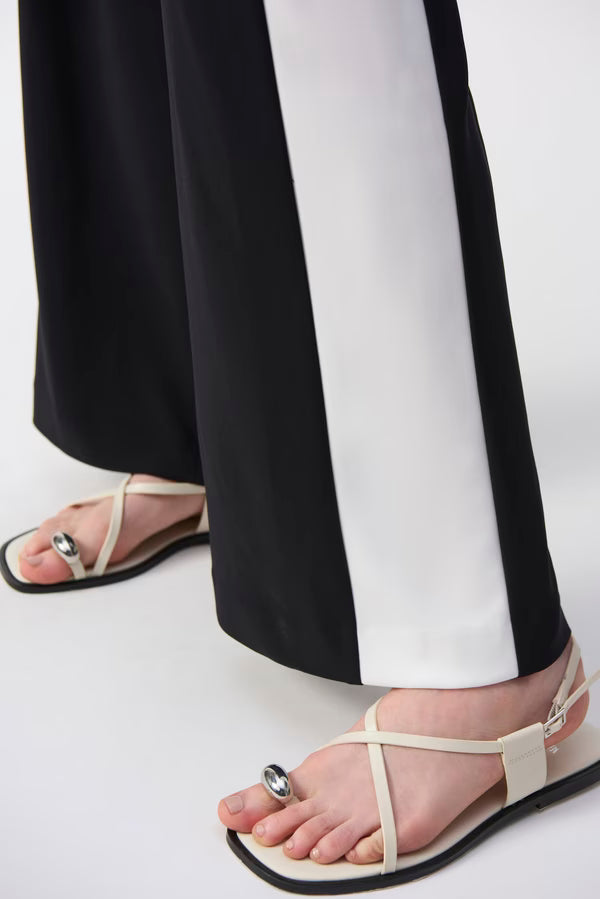 Pantalón Wide Leg Negro con Contraste – Joseph Ribkoff 251059