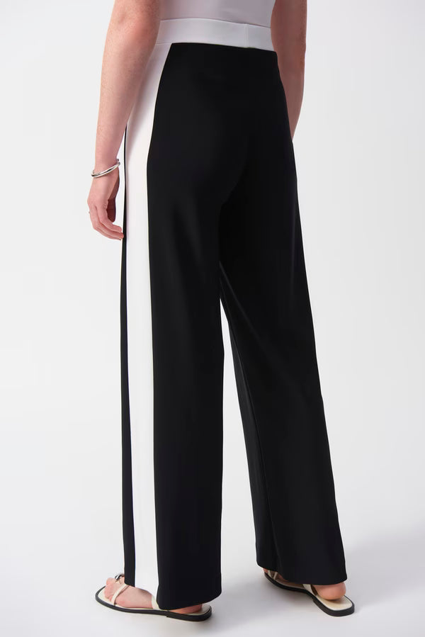 Pantalón Wide Leg Negro con Contraste – Joseph Ribkoff 251059